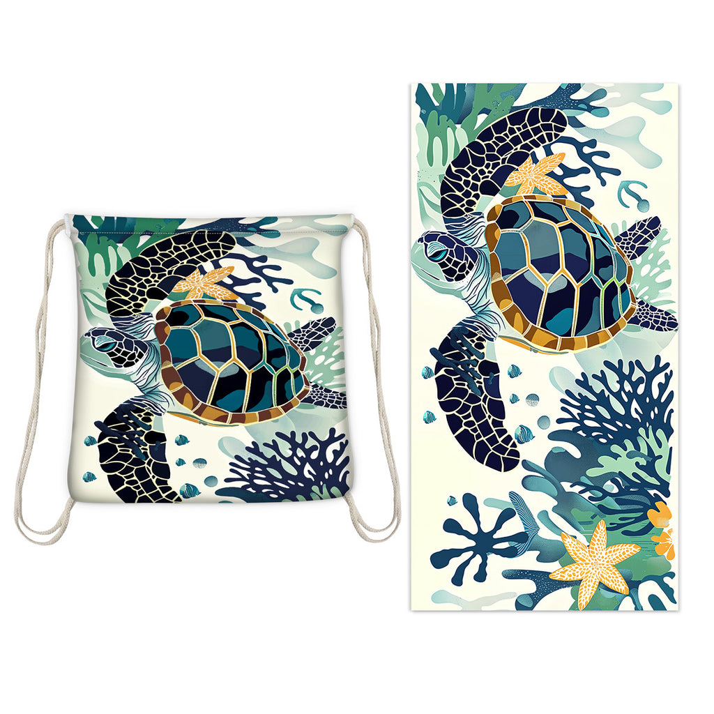 Badetuch mit integriertem Rucksack
