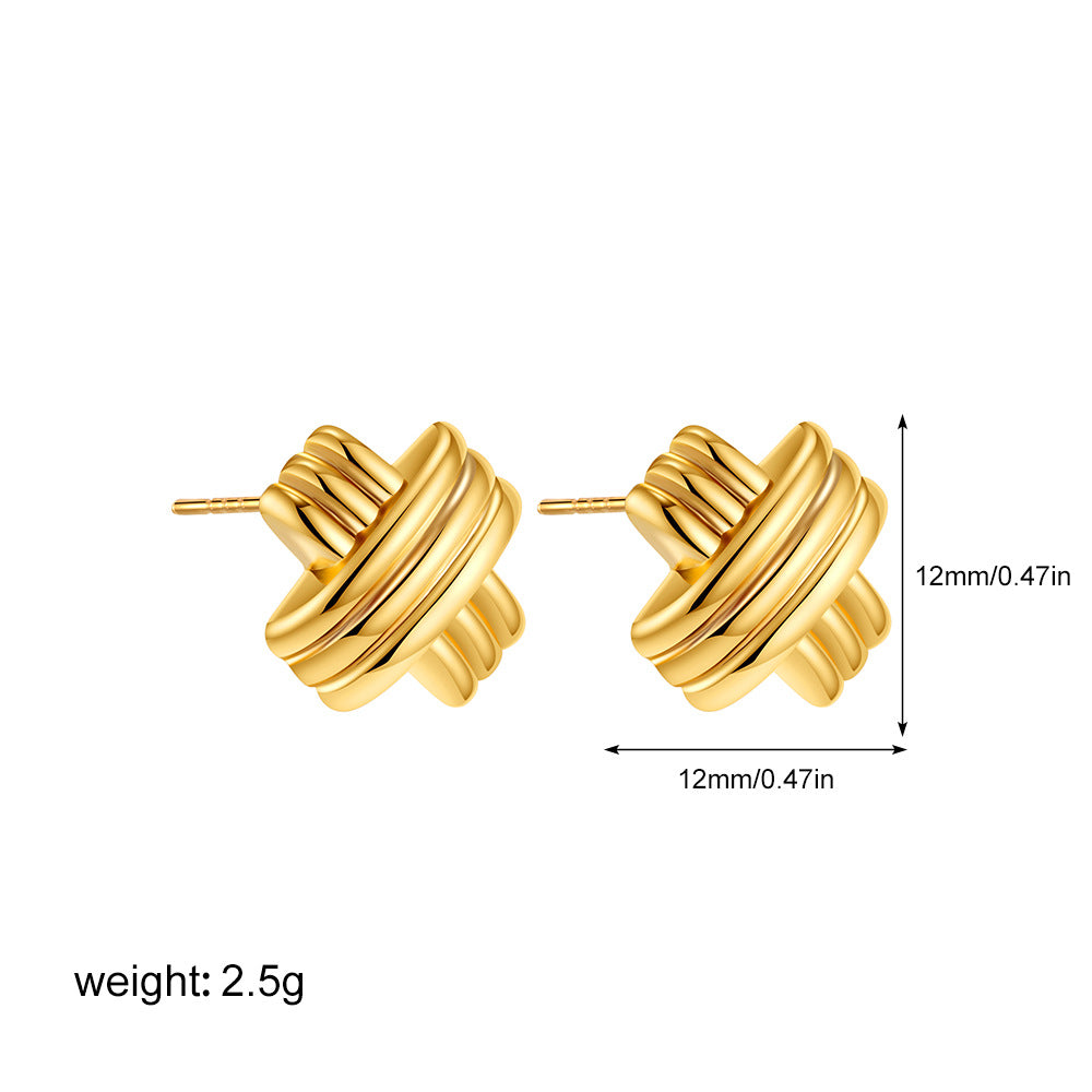 Goldene Streifenohrringe