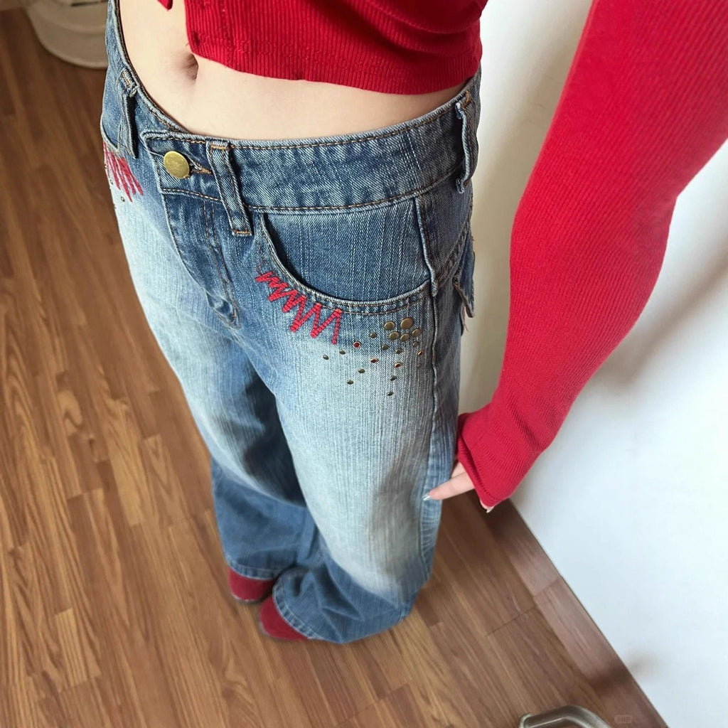 Retro Jeans mit hoher Taille