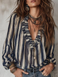 Gestreiftes Damen-Shirt mit Kapuze – Bild 1 | LuxeStyle