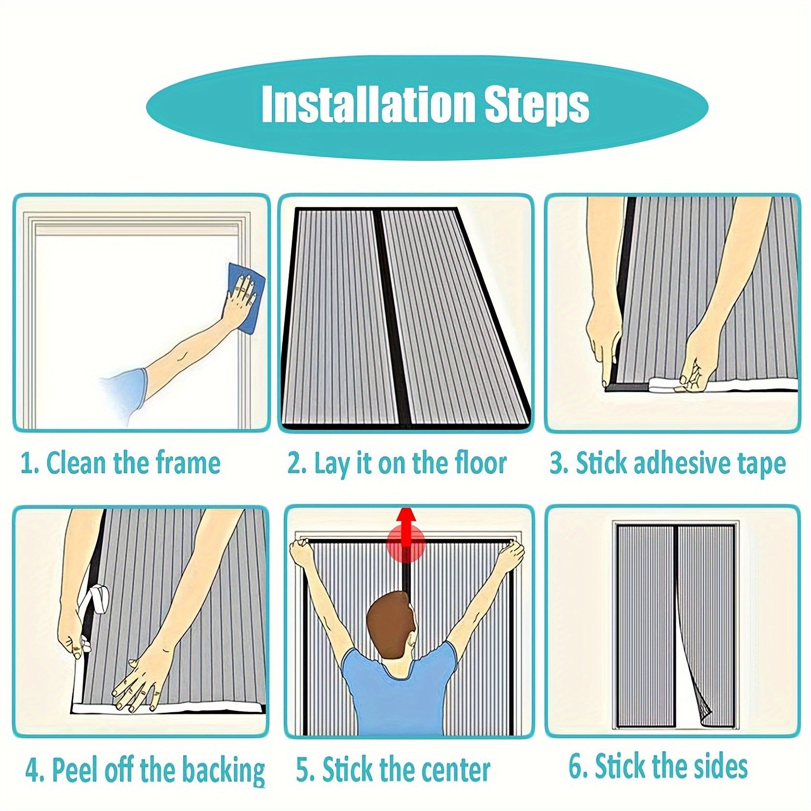 Magnetischer Fliegenvorhang – Weiss gestreift