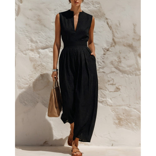 Ärmelloser Jumpsuit mit weitem Bein