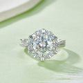 Moissanit-Ring S925 Silber, Sonnenblumen-Halo, Platin – Bild 2 | LuxeStyle