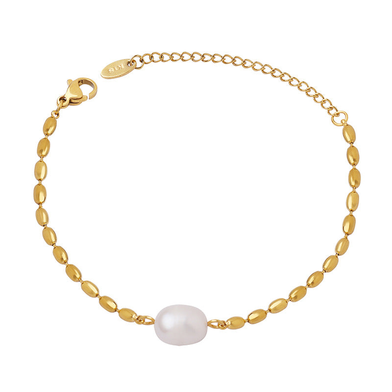 Minimalistisches Goldarmband mit Perle – Bild 2 | LuxeStyle