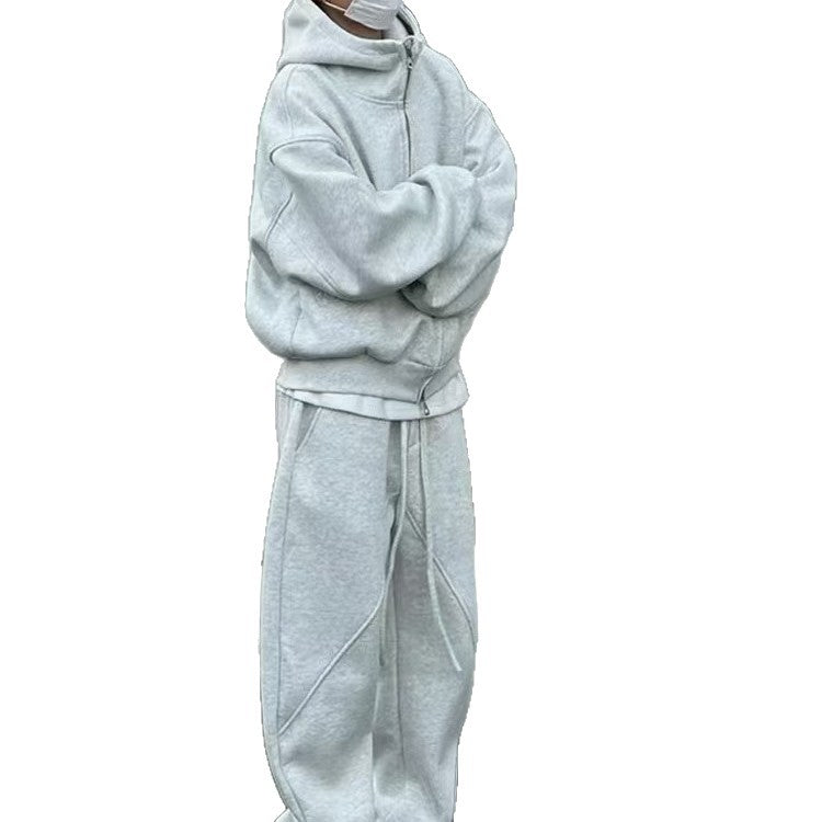 Herren Hoodie & Trainerhosen Set, Fleece-gefüttert