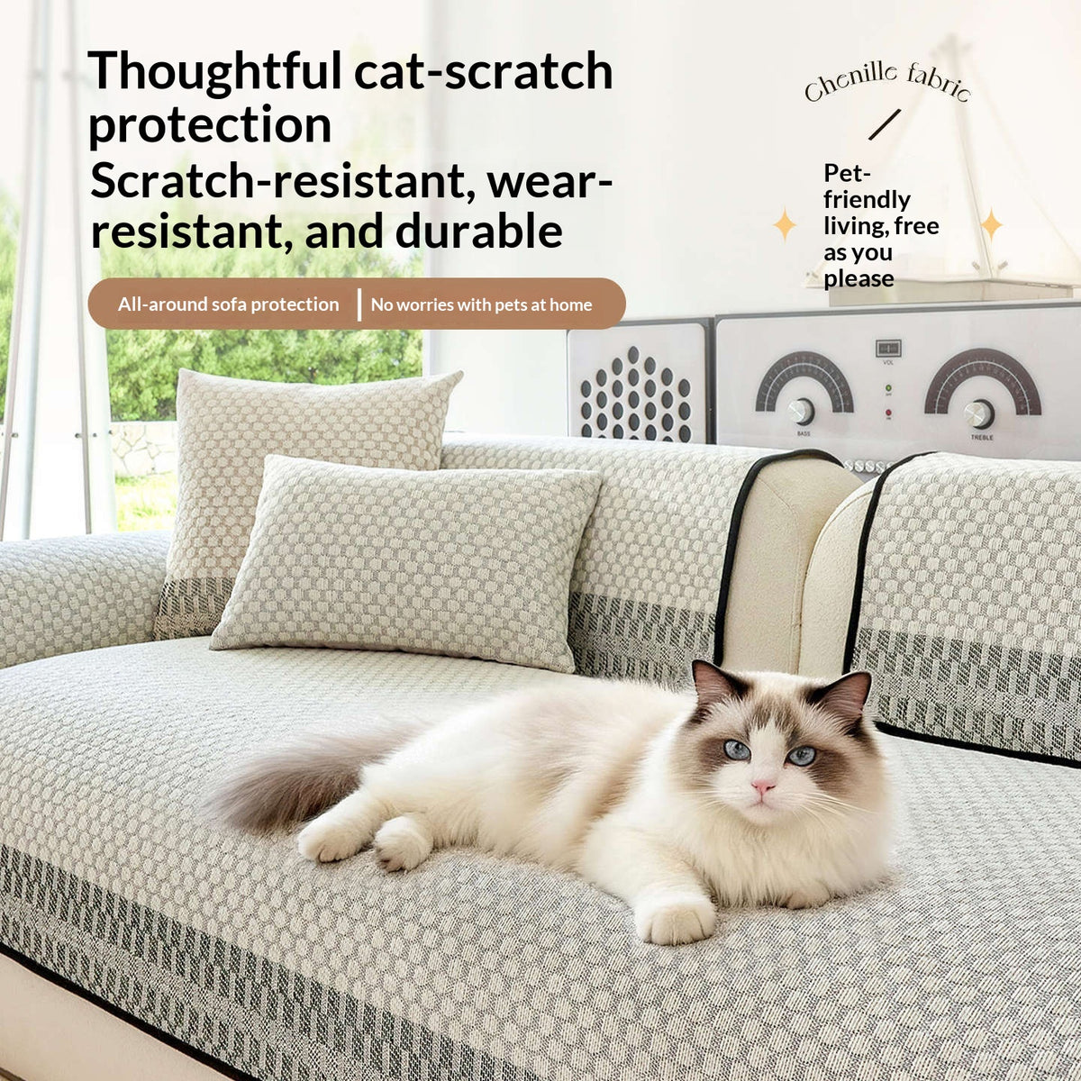 Sofaabdeckung mit kariertem Muster – Bild 3 | LuxeStyle