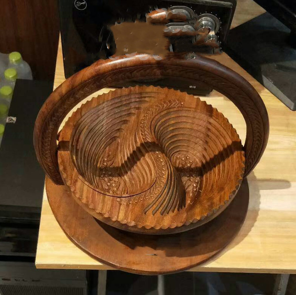Holzkorb handgeschnitzt für Früchte – Bild 12 | LuxeStyle