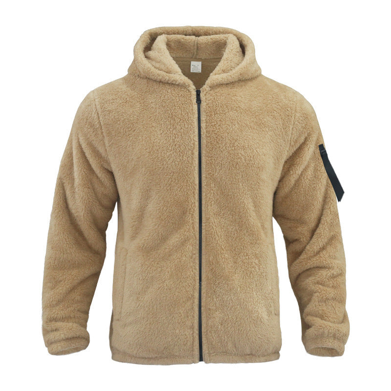 Warme Wende-Fleecejacke mit Kapuze für Herren