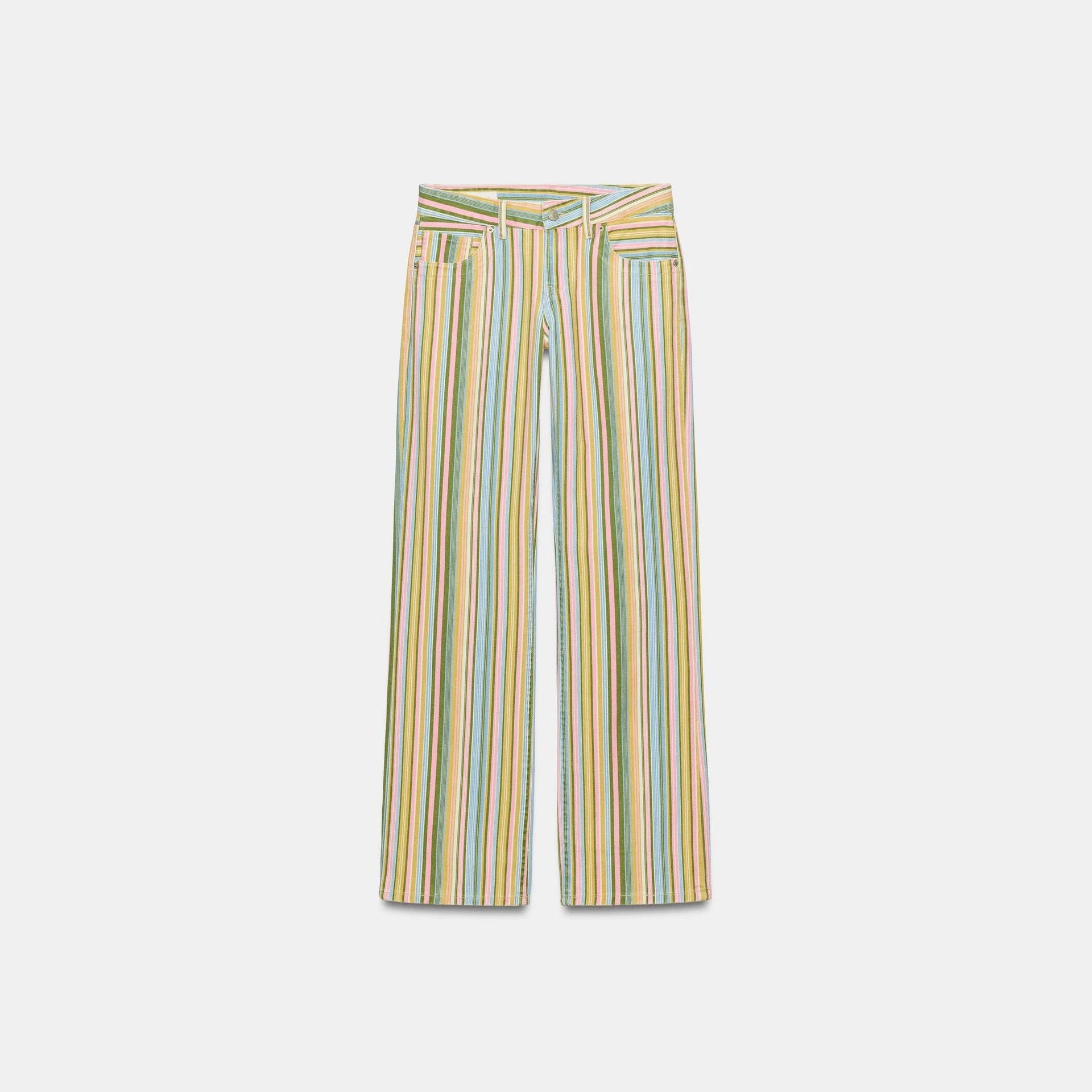 Gestreifte Loose-Fit Straight-Leg Jeans für Damen