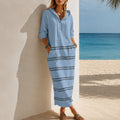 Gestreiftes Hoodie-Kleid mit lockerer Passform
