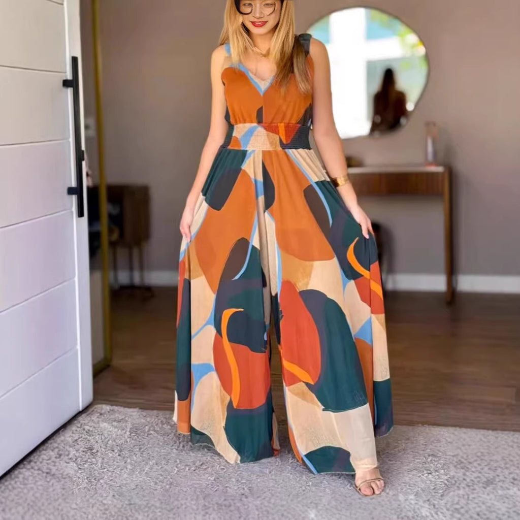 Tie-Dye Jumpsuit mit weitem Bein
