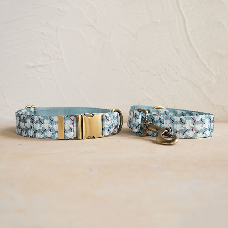 Hundehalsband und Leine mit Blumenmuster – Bild 2 | LuxeStyle