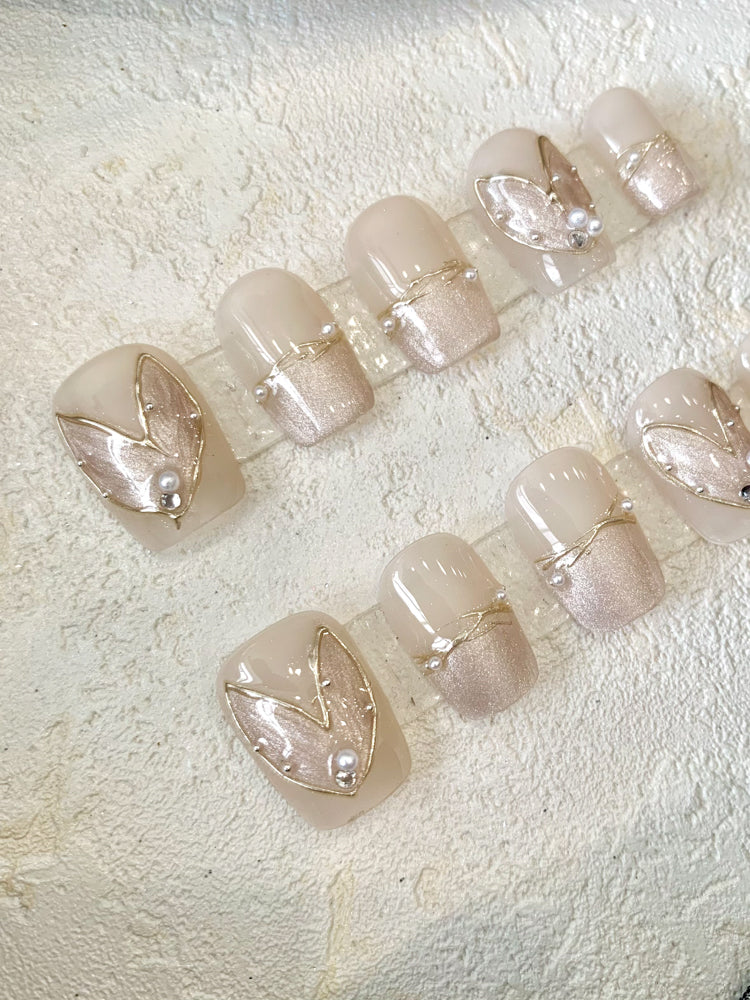 Nude Fishtail Pearl Nagelsticker