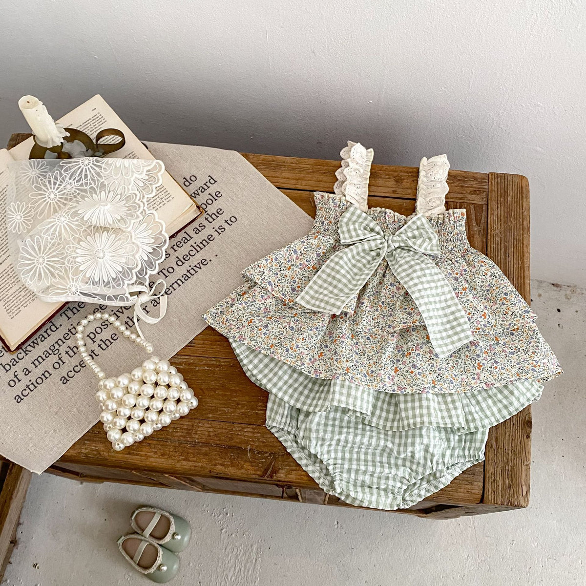 Baby-Mädchen Zweiteiler Bluse und Shorts – Bild 3 | LuxeStyle