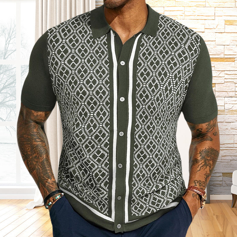 Casual Jacquard Pullover in Tarnfarben – Bild 3 | LuxeStyle
