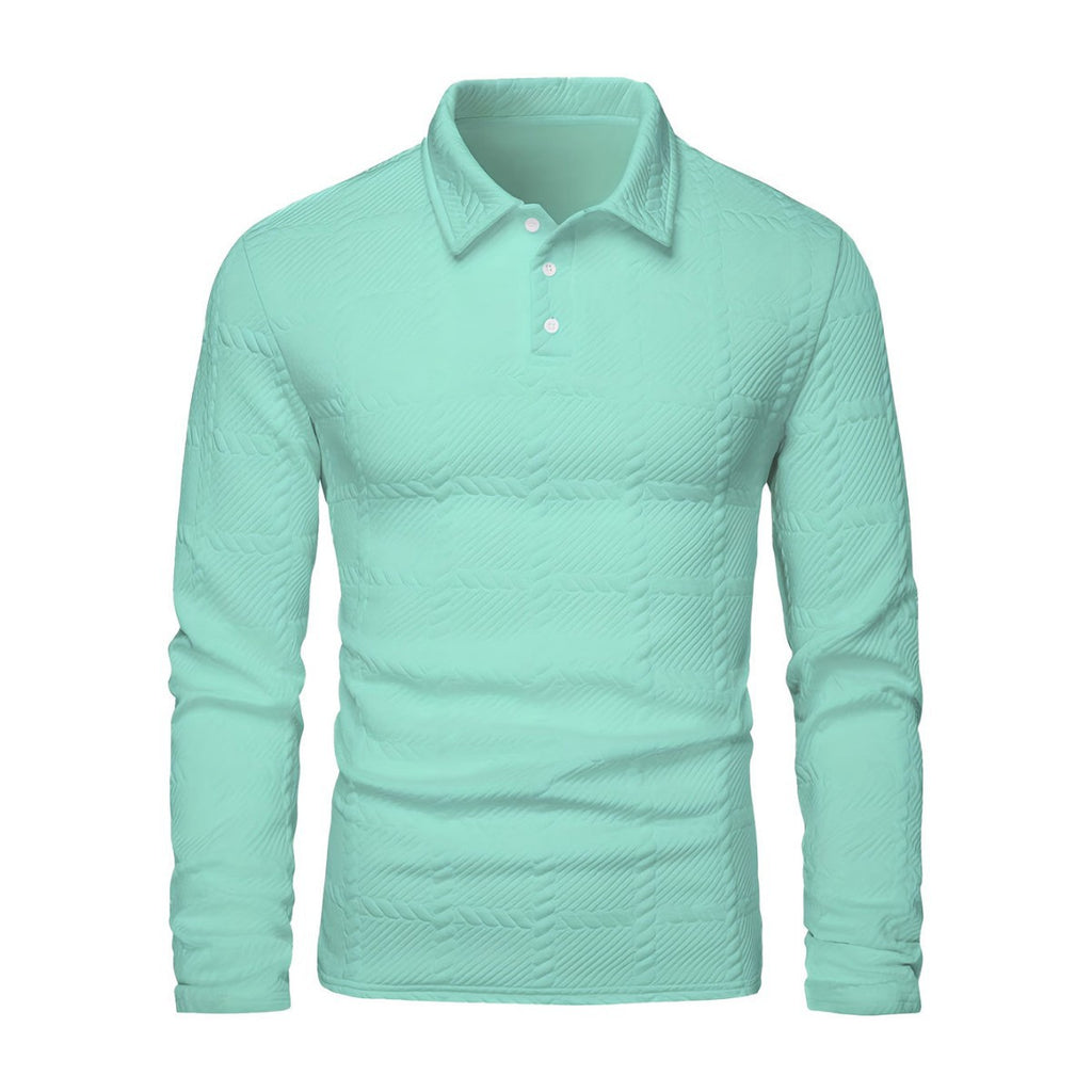 Männer Polo Shirt Langarm, einfarbig, Slim Fit | LuxeStyle