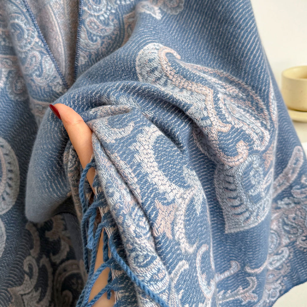 Jacquard Cashew Fransen-Schal für Damen