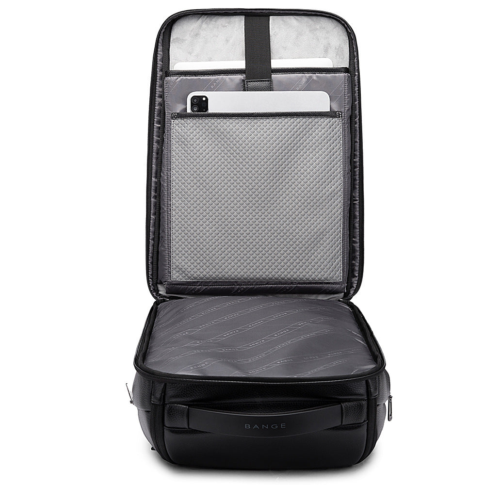 Rucksack für Computer – 20–35 L, schwarzes Leder – Bild 4 | LuxeStyle
