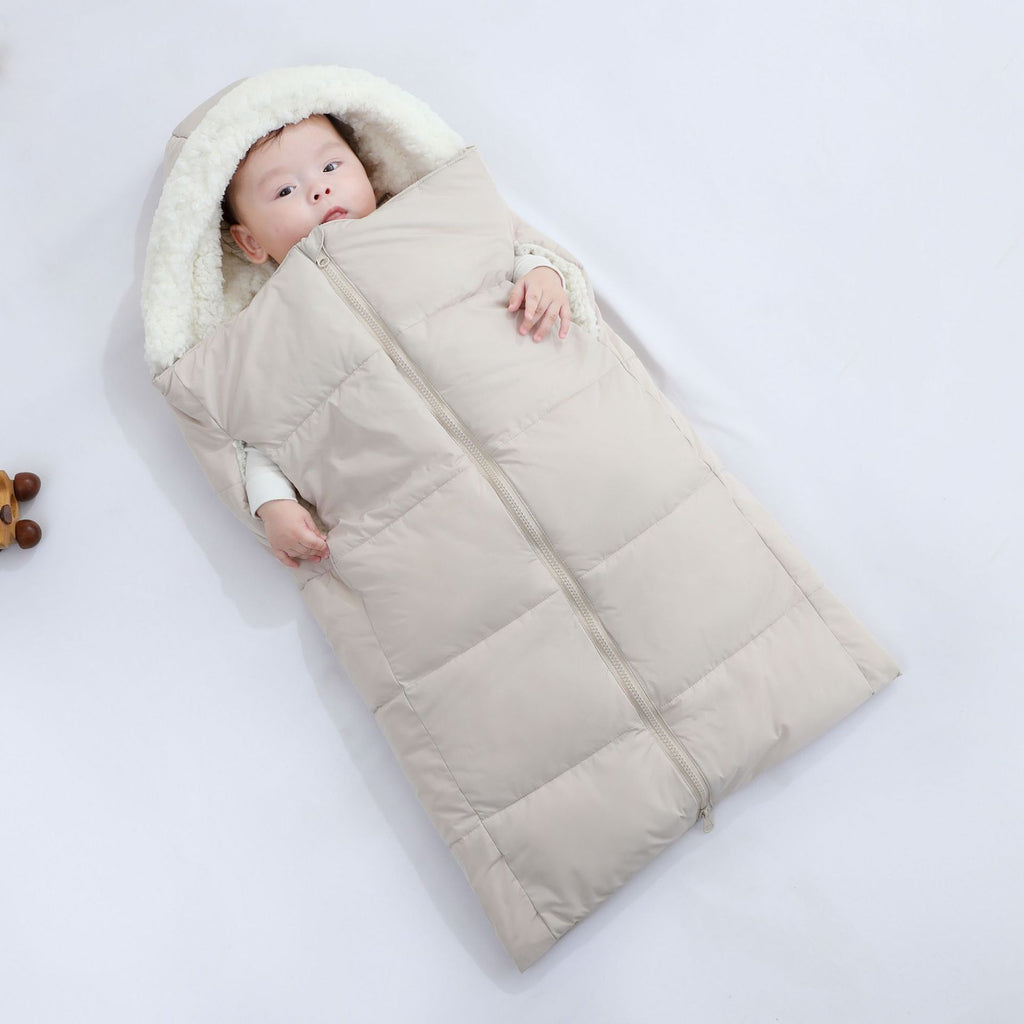 Weisses Baby-Schlafsack mit Kapuze – Bild 5 | LuxeStyle