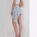 Denim Minirock mit asymmetrischem Saum