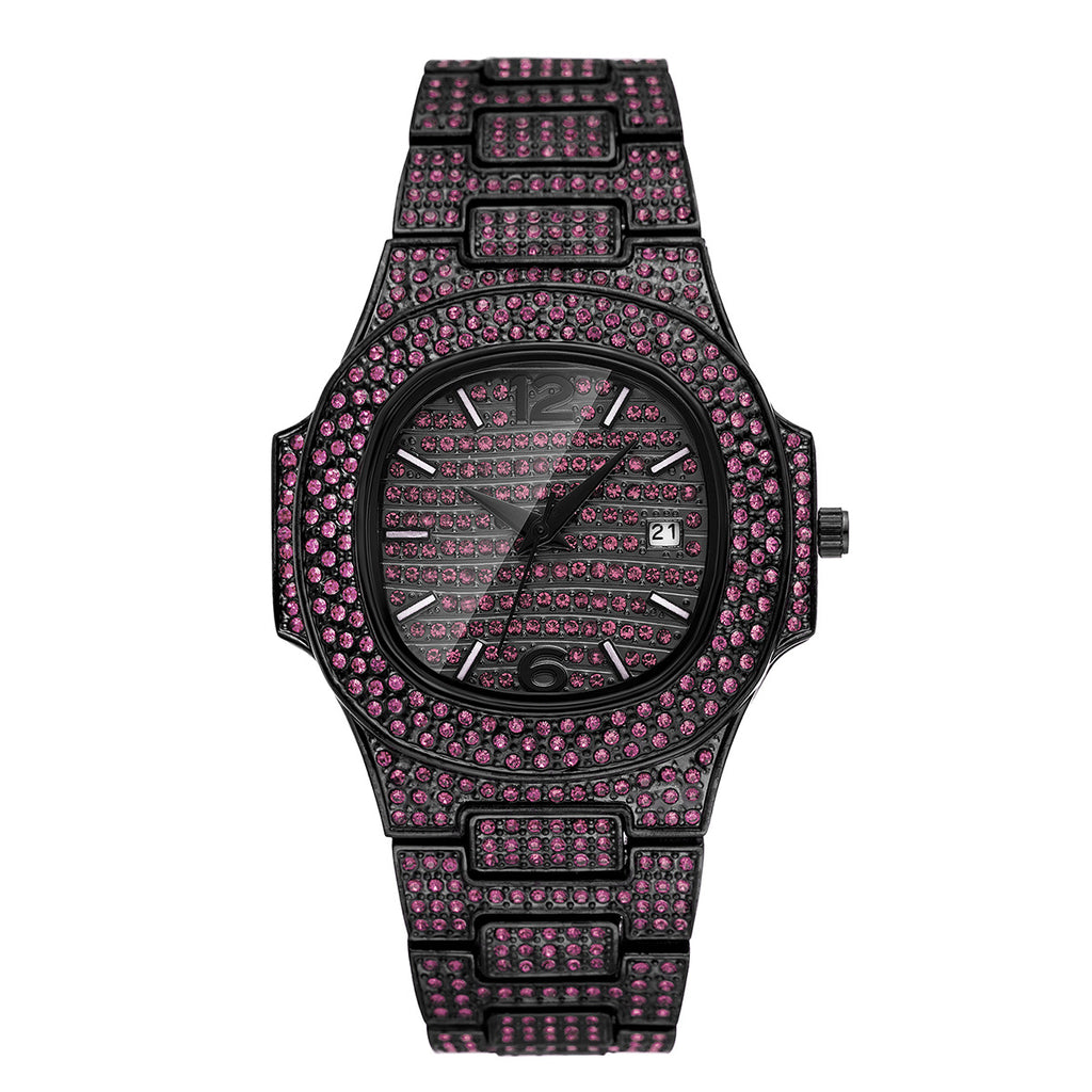 Niche Hip Hop Color Diamond Herrenuhr – Ansicht 3