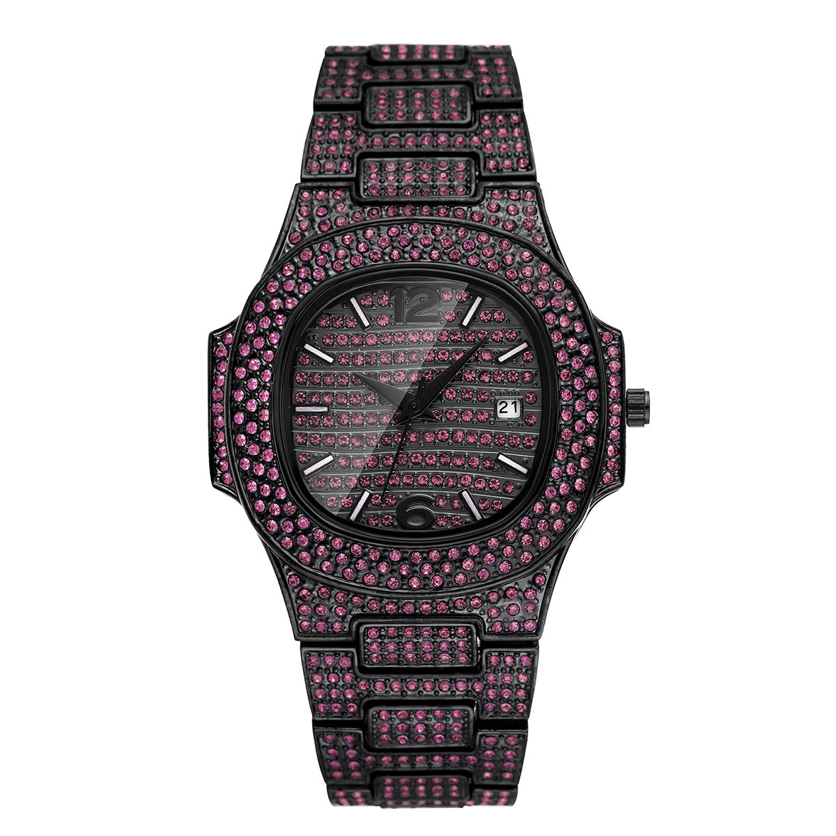 Niche Hip Hop Color Diamond Herrenuhr – Ansicht 3