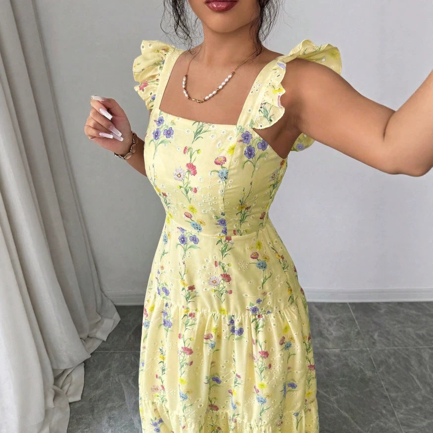 Elegantes Sommerkleid mit Spaghetti-Trägern