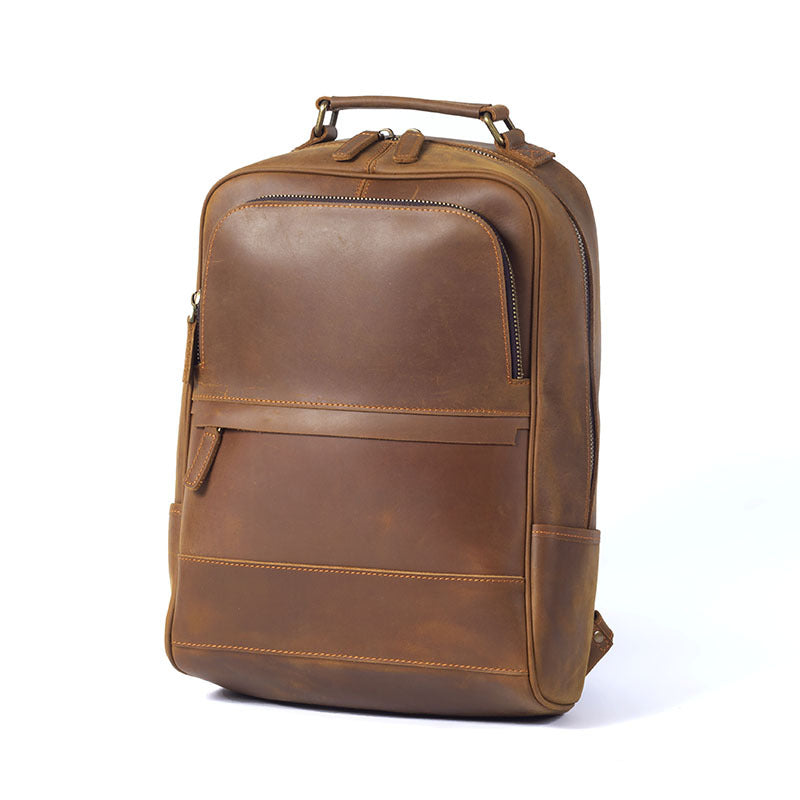Retro-Lederrucksack für Herren – dunkelbraun – Bild 5 | LuxeStyle