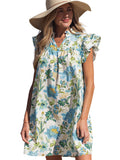 V-Ausschnitt Spitzenkleid mit Blumenmuster