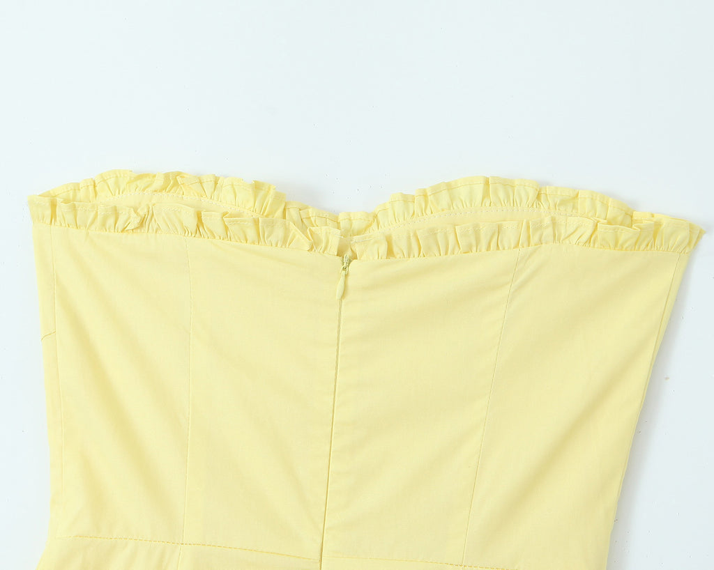 Trägerloses Sommerkleid mit Korsett-Top