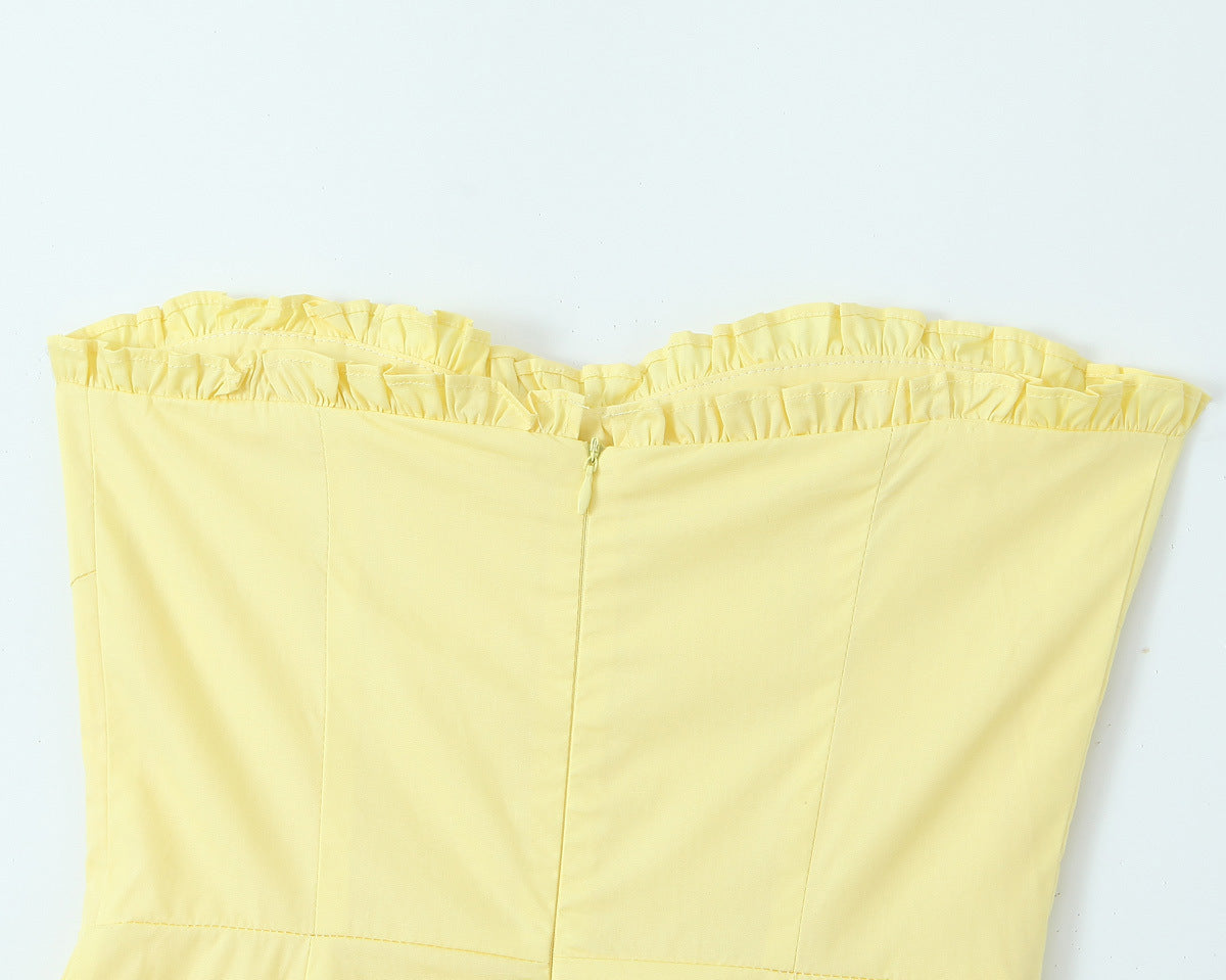 Trägerloses Sommerkleid mit Korsett-Top