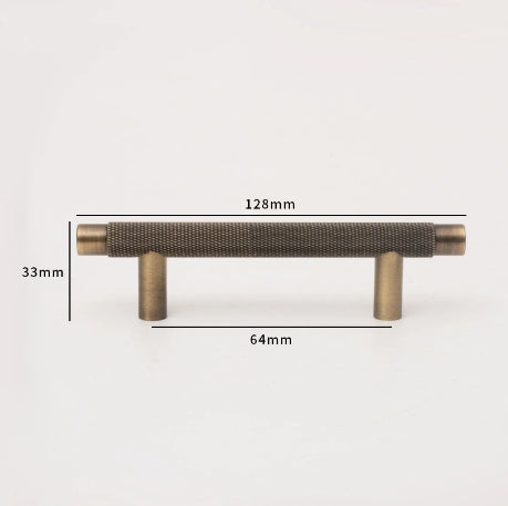 Möbelgriff gerändeltes Gitter Antik Bronze/Messing