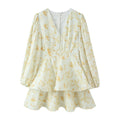 Gelbe Blumen Midi-Kleid