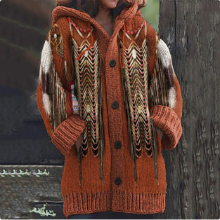 Kapuzen-Cardigan mit 3D-Tiermuster – Bild 5 | LuxeStyle