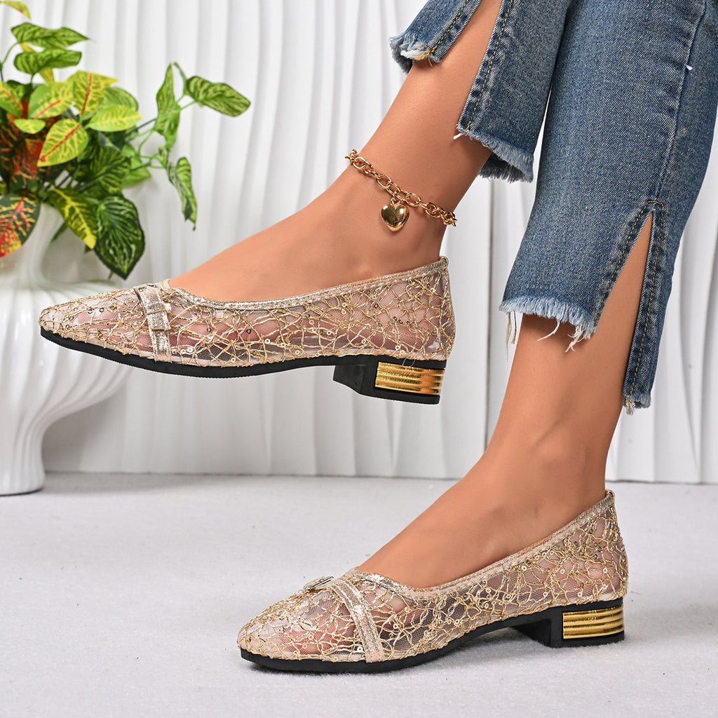Spitze Mesh-Schuhe mit Schleife – Bild 7 | LuxeStyle