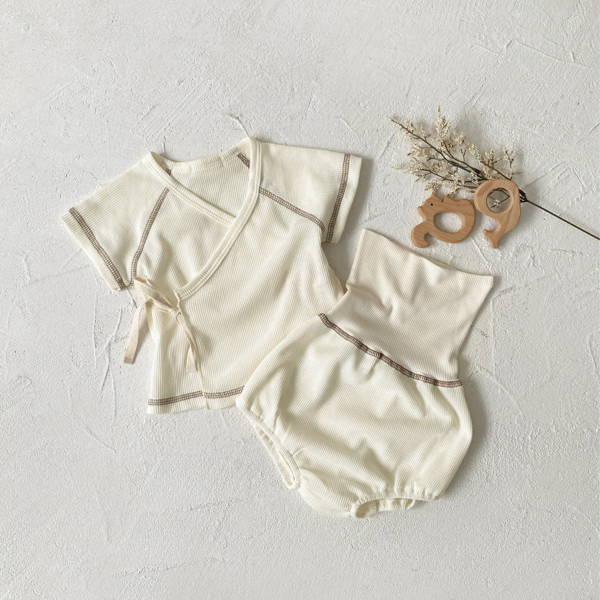 Waffel-Top & Bauchtenschutz Hose Set – Bild 6 | LuxeStyle