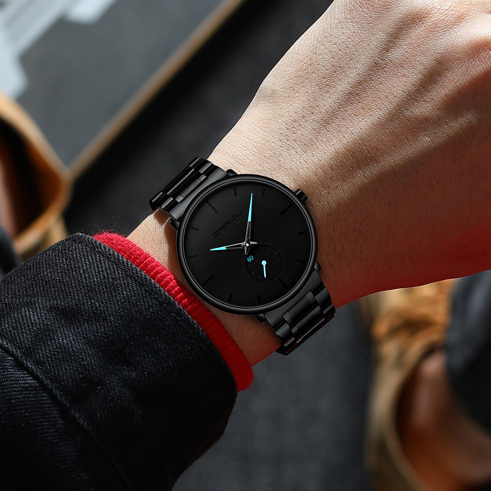 Wasserdichte Herrenuhr mit Stahlband, dünn – Bild 2 | LuxeStyle