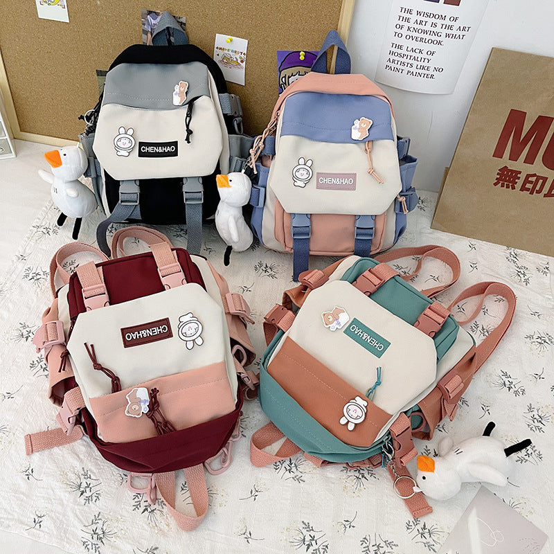 Rucksack Student mit 3D-Pocket, Plaid-Linien – Bild 7 | LuxeStyle