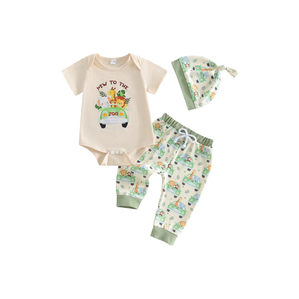 Baby-Dreiteiler mit Kapuze und Zoothema – Bild 3 | LuxeStyle