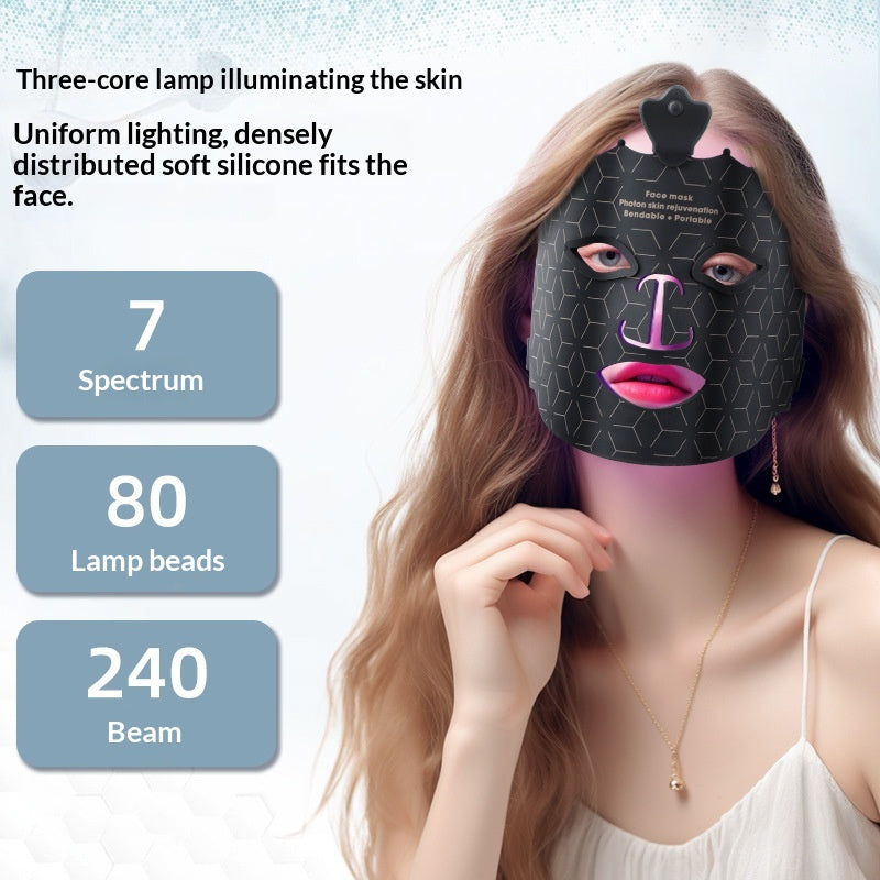 Kabellose LED Silikonmaske für zuhause – Ansicht 8