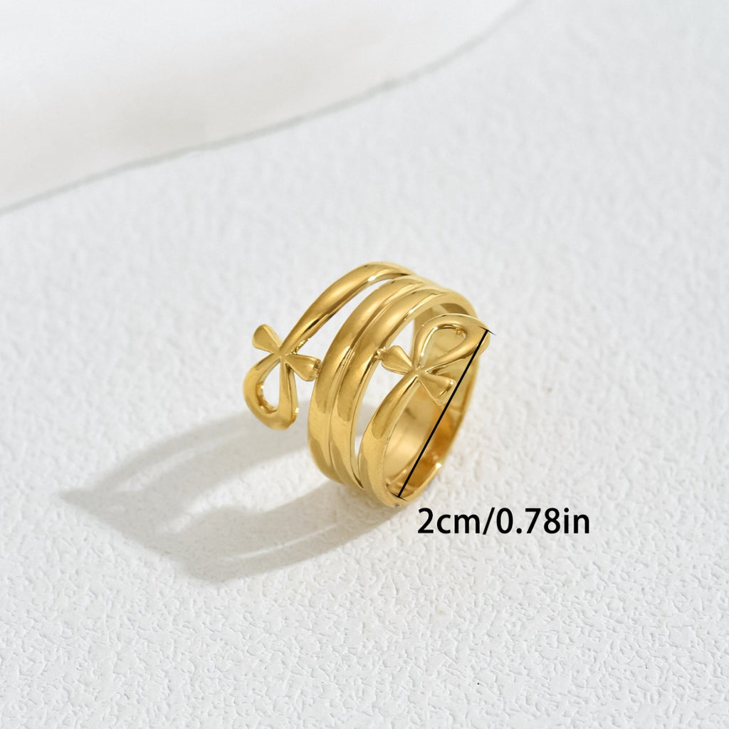 Unisex-Ringe mit doppellagigem Knotendesign für Paare – modisch