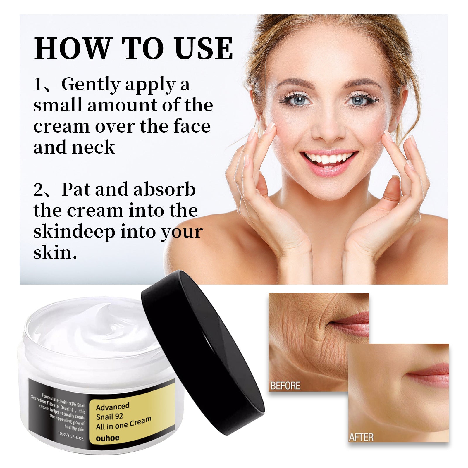 OUHOE Schneckencreme – Sanfte Gesichtspflege