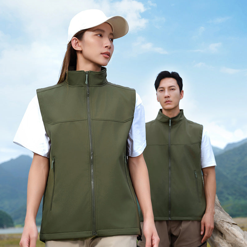 Softshell-Weste mit Stehkragen
