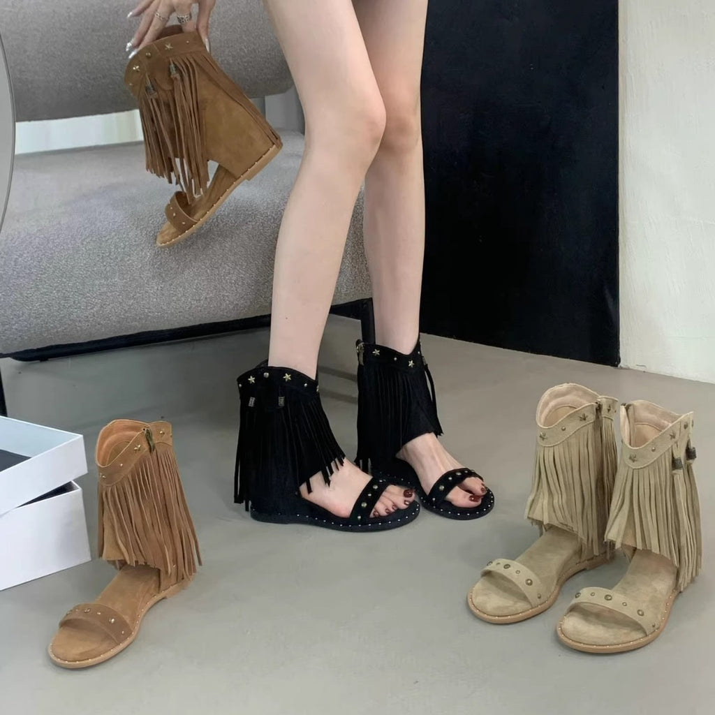 Designer-Roman Sandalen mit Ziersteppnähten