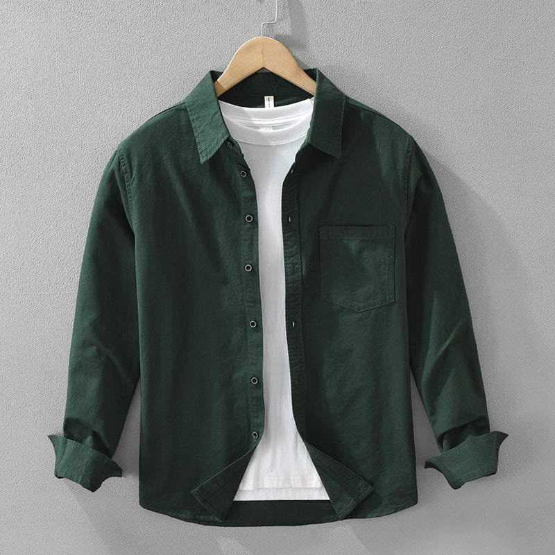 Langärmliges Baumwollshirt in Weiss, Lila, Dunkelgrün – Bild 3 | LuxeStyle