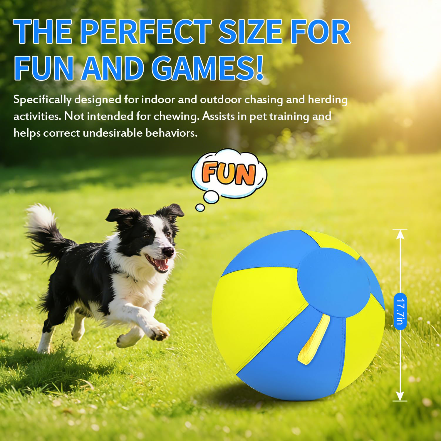 Hüteball für Hunde mit Griffen, 45 cm