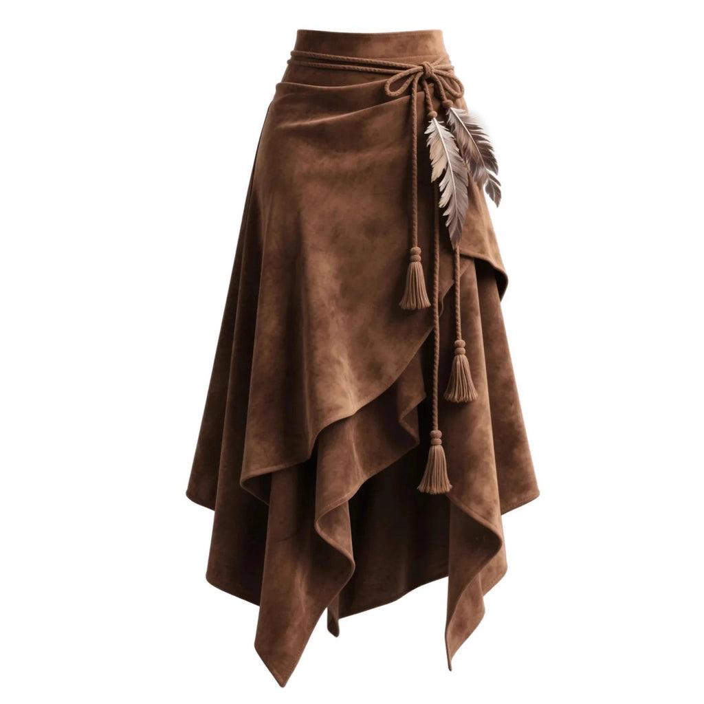 Midi-Kleid mit A-Linie und unregelmässiger Spitze
