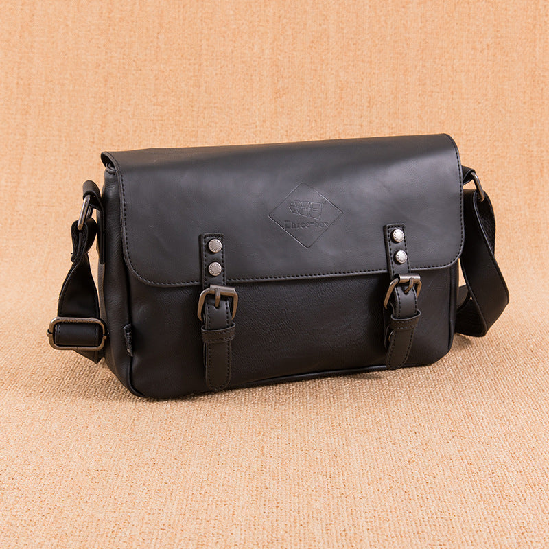 Koreanischer Herren PU Leder Retro Flip Schultertasche – Bild 6 | LuxeStyle