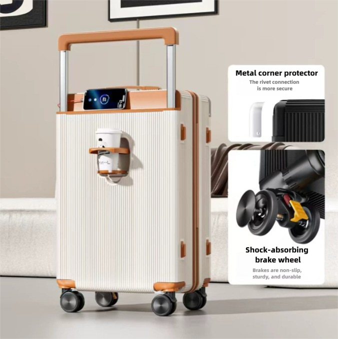 Trolley mit breitem Griff und leisem Rollen