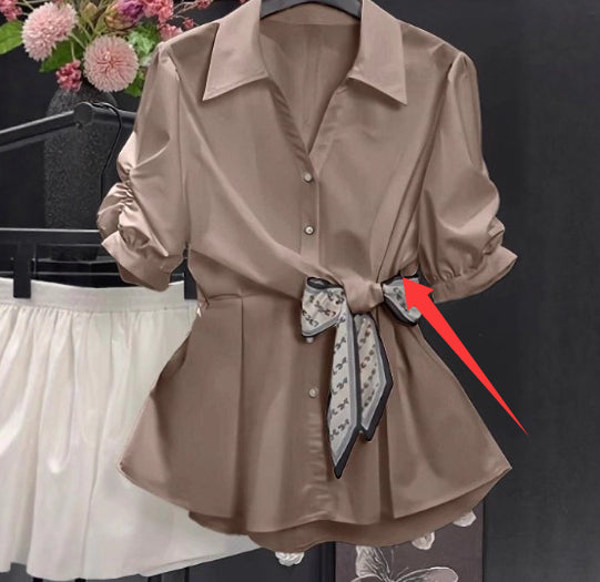 Kurzarm-Top mit Taillenbetonung – Bild 6 | LuxeStyle